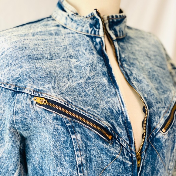 TIMELY TRENDS Vintage Sexy Acid Wash 80s Denim Dress - Picture 3 of 12